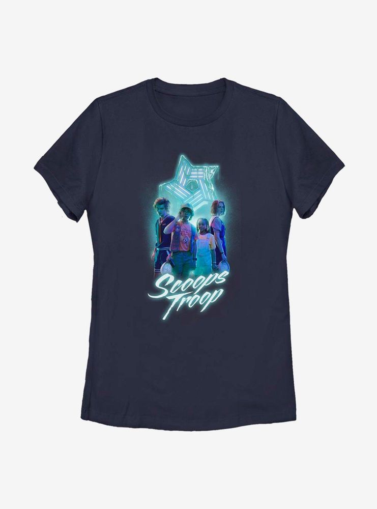 Stranger Things Scoops Troop Womens T-Shirt