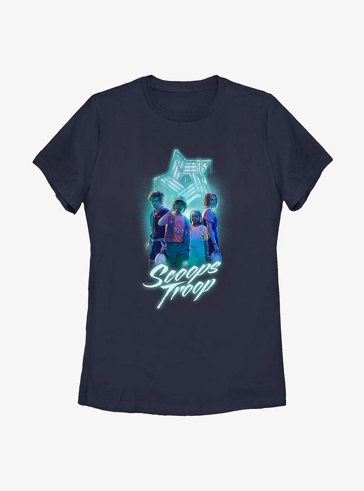 Stranger Things Scoops Troop Womens T-Shirt