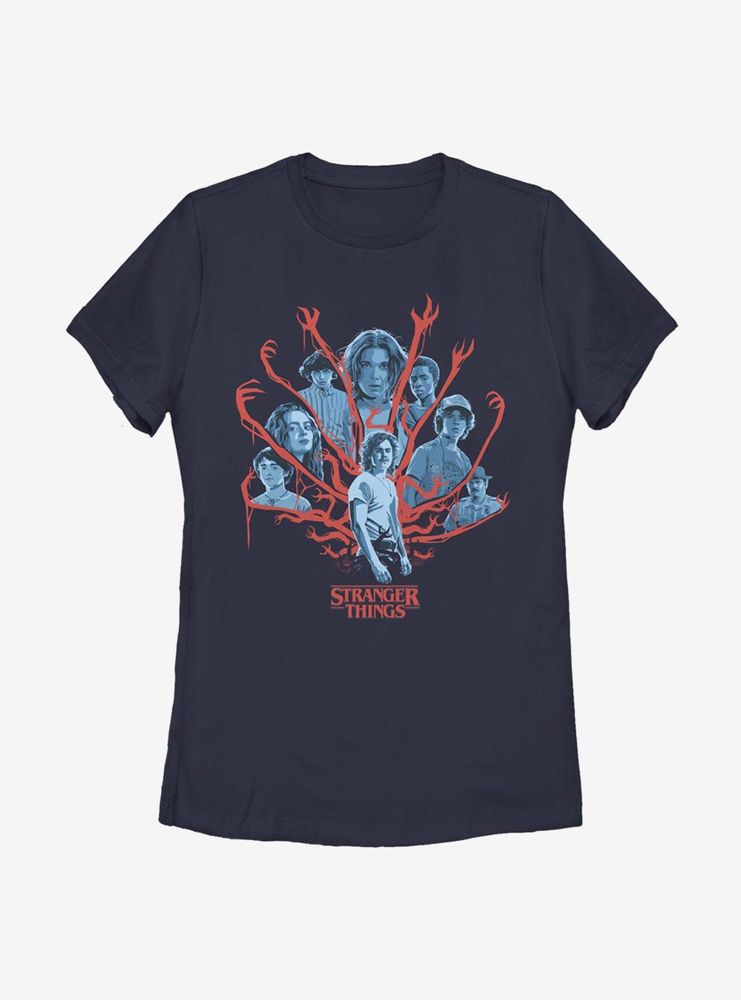 Stranger Things Tonal Gorgon Group Shot Womens T-Shirt