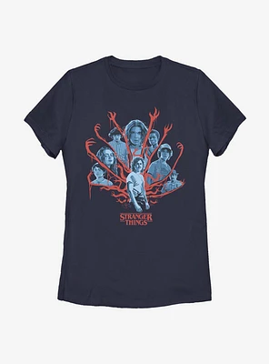 Stranger Things Tonal Gorgon Group Shot Womens T-Shirt