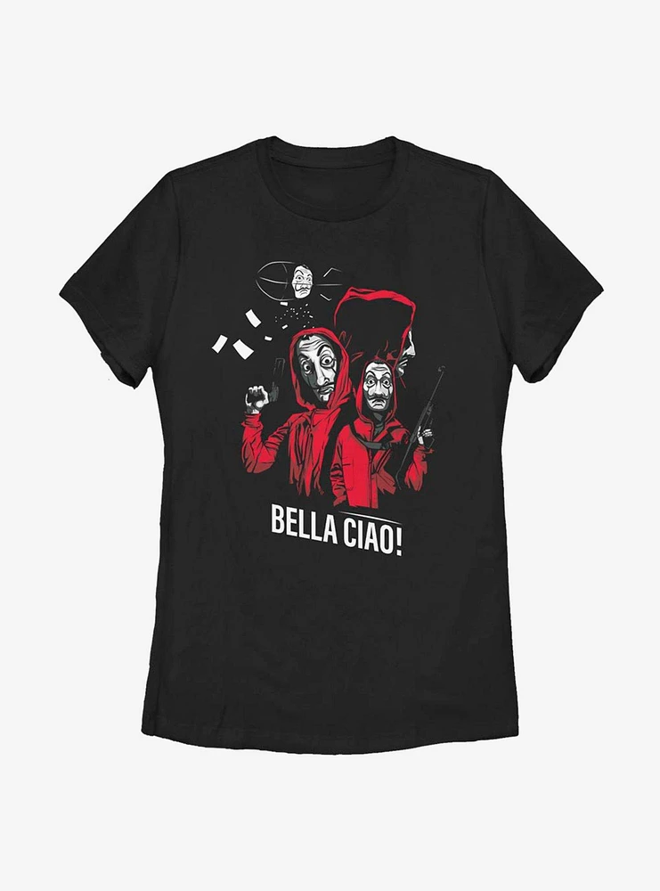La Casa De Papel Masked Zeppelin Group Womens T-Shirt
