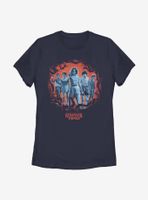 Stranger Things Tonal Eleven Group Pose Womens T-Shirt