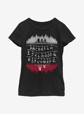 Stranger Things Alphabet Lights Youth Girls T-Shirt