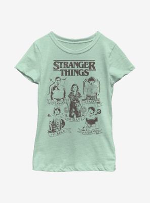 Stranger Things DND Classes Youth Girls T-Shirt