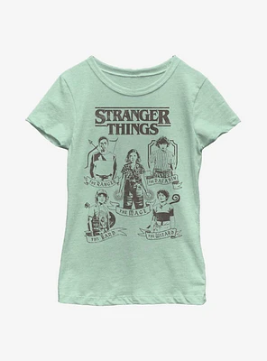 Stranger Things DND Classes Youth Girls T-Shirt