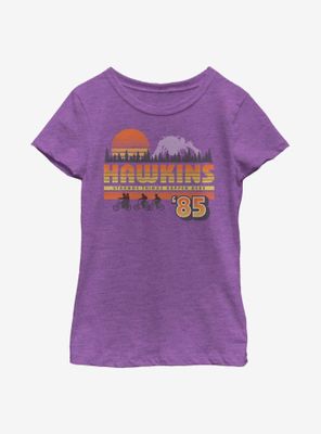 Stranger Things Hawkins Vintage Sunsnet Youth Girls T-Shirt
