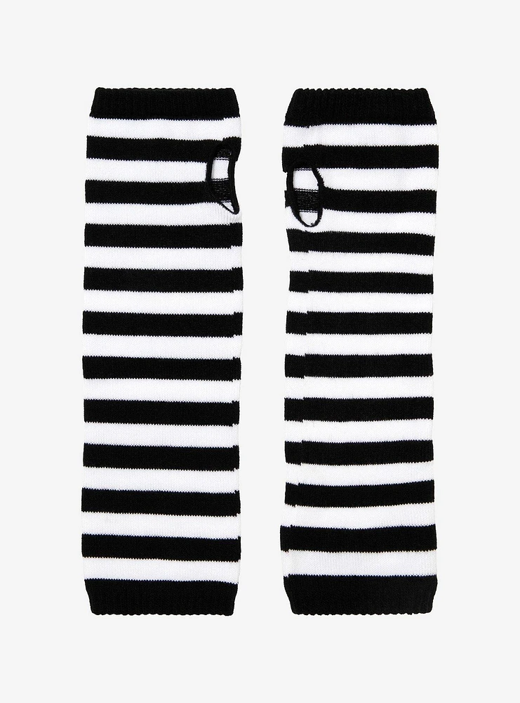 Black & White Stripe Arm Warmers