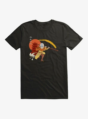 Avatar: The Last Airbender Aand And Momo Japanese Text T-Shirt