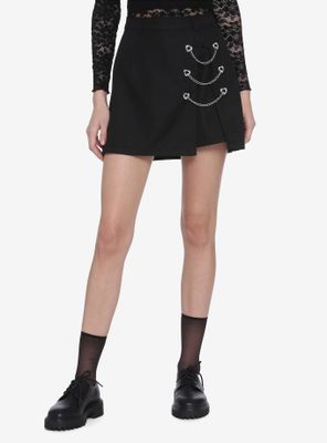 Black Triple Chain Mini Skirt