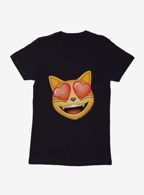 Emoji Cat Heart Eyes Womens T-Shirt
