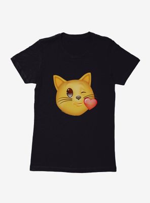 Emoji Cat Kiss Womens T-Shirt