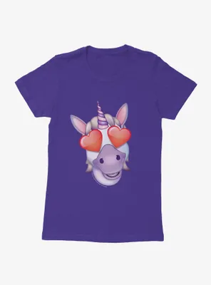 Emoji Unicorn Heart Eyes Womens T-Shirt