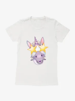 Emoji Unicorn Starry Eyes Womens T-Shirt
