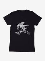 Sonic The Hedgehog Script Silhouette Womens T-Shirt