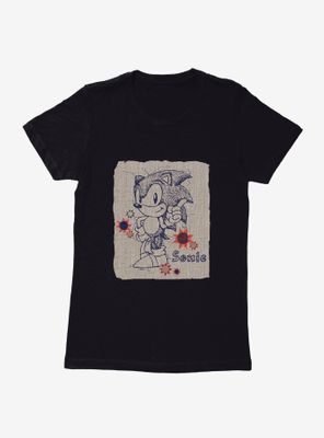 Sonic The Hedgehog Paper Pose Womens T-Shirt