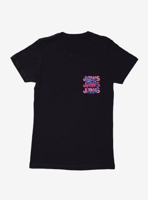 Jaws Pink Script Stack Womens T-Shirt