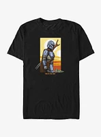 Star Wars The Mandalorian Mando Comic Sunset T-Shirt