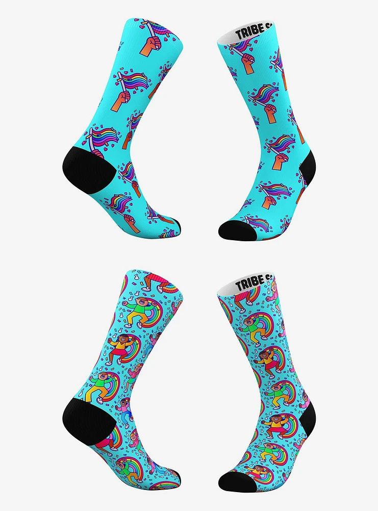 Rainbow Flag and Confetti Pride Socks 2 Pairs