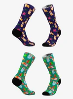 Everything's Coming Up Corgi and Corgi Melon Socks 2 Pairs