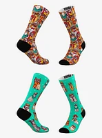 Hipster Cat and Hipster Pet Polka Dot Socks 2 Pairs