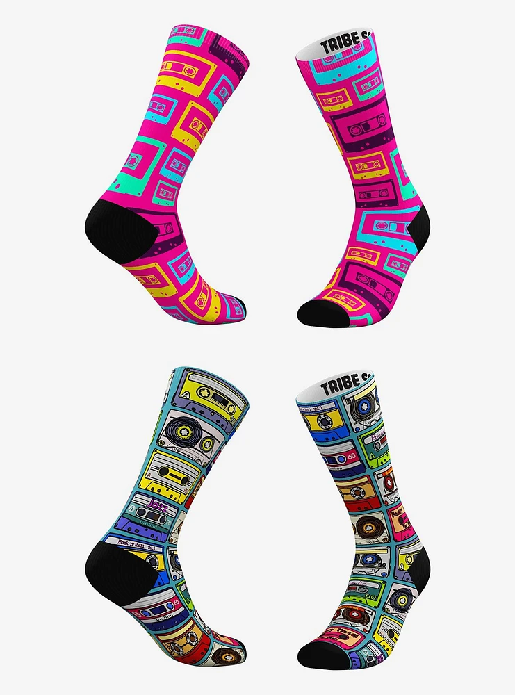 Pink Neon Cassette and Classic Cassette Socks 2 Pairs