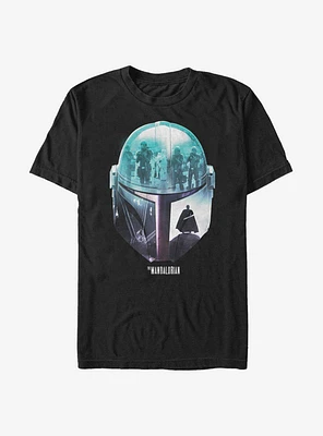 Star Wars The Mandalorian Child Helmet Sunset T-Shirt