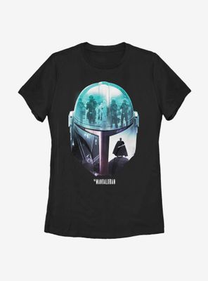 Star Wars The Mandalorian Child Helmet Sunset Womens T-Shirt