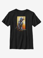 Star Wars The Mandalorian Child Mando Comic Sunset Youth T-Shirt