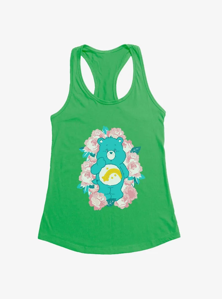 Care Bears Wish Bear Floral Womens Tank Top