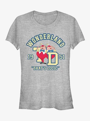 Disney Alice Wonderland Tweedle Collegiate Girls T-Shirt