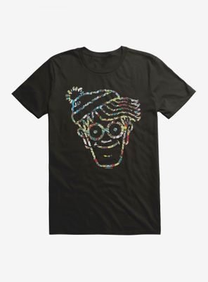 Where's Waldo? Face Collage Outline T-Shirt