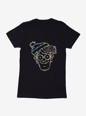 Where's Waldo? Face Collage Outline Womens T-Shirt