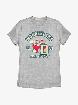 Disney Alice Wonderland Tweedle Collegiate Womens T-Shirt