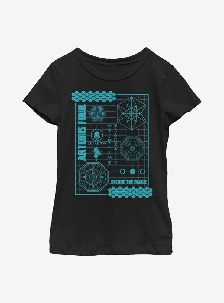 Disney Artemis Fowl Schematic Youth Girls T-Shirt