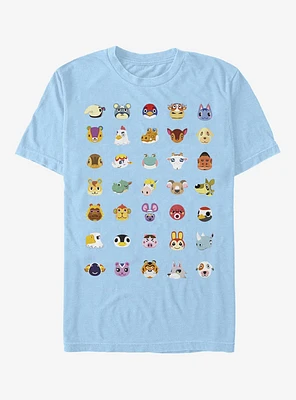 Extra Soft Nintendo Animal Crossing Character Heads T-Shirt