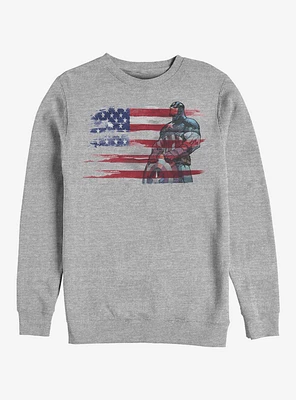 Marvel Captain America Watercolor Flag Sweatshirt