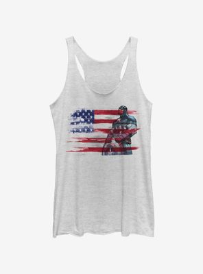 Marvel Captain America Watercolor Flag Womens Tank Top