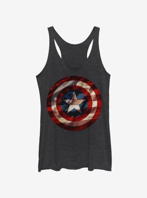 Marvel Captain America Flag Shield Womens Tank Top