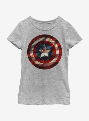 Marvel Captain America Flag Shield Youth Girls T-Shirt