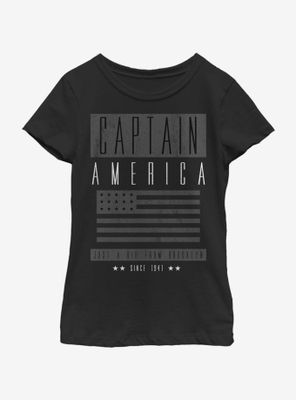 Marvel Captain America Grayscale Youth Girls T-Shirt