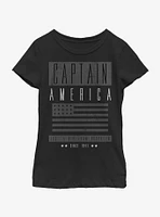 Marvel Captain America Grayscale Youth Girls T-Shirt