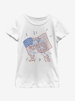 Marvel Captain America Neon Cap Youth Girls T-Shirt