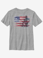 Marvel Captain America Watercolor Flag Youth T-Shirt