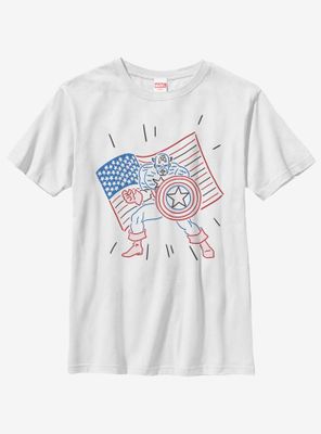 Marvel Captain America Neon Cap Youth T-Shirt