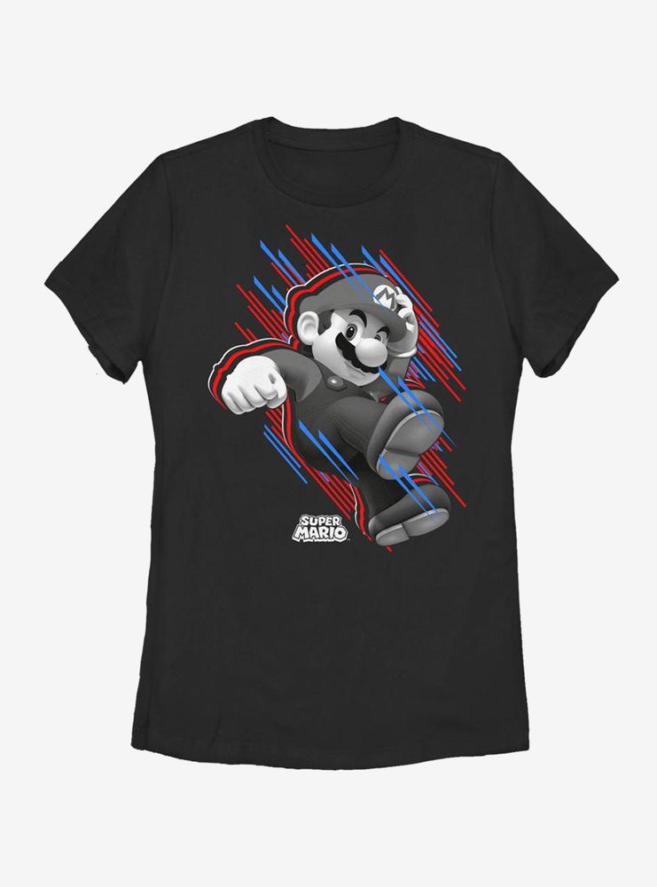 Super Mario Bros. Americana Stripes Womens T-Shirt