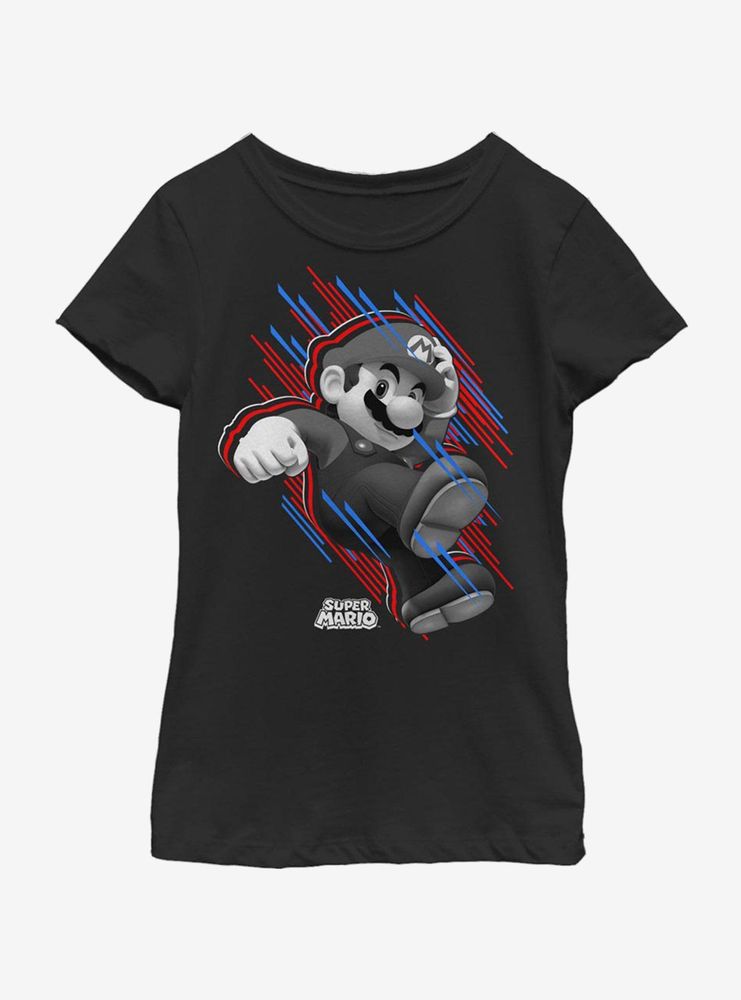 Super Mario Bros. Americana Stripes Youth Girls T-Shirt