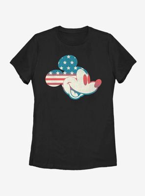 Disney Mickey Mouse Americana Flag Fill Womens T-Shirt