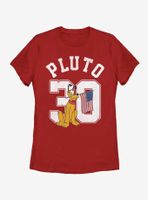 Disney Mickey Mouse Pluto Collegiate Womens T-Shirt