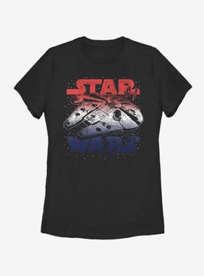 Star Wars Spangled Falcon Womens T-Shirt