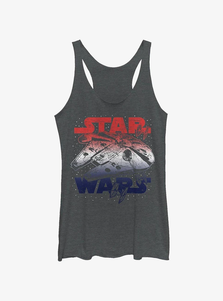 Star Wars Spangled Falcon Womens Tank Top
